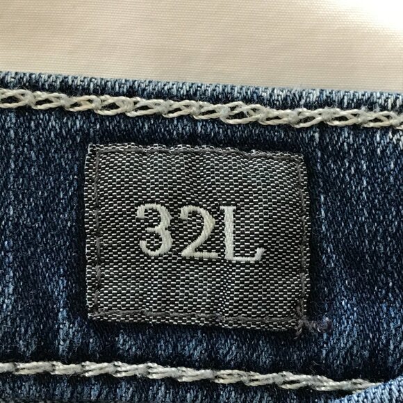 BKE Jake Straight Leg Jeans Men 32x33 Blue Low Rise Stretch Thick Stitch 18028 - Picture 4 of 14